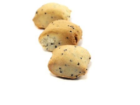 Cookies with poppy-seed on a white background 
   の写真素材