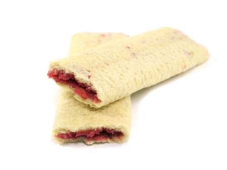 Cookies with a jam stuffing on a white background 
  の写真素材