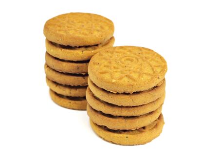 Gingerbread cookies on a white background 
      の写真素材