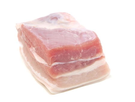 Pork belly on a white background 
の写真素材