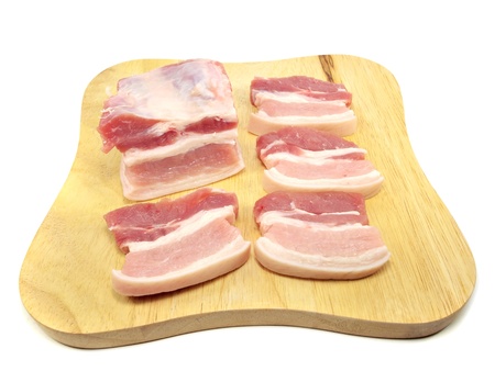 Pork belly on a white background   の写真素材