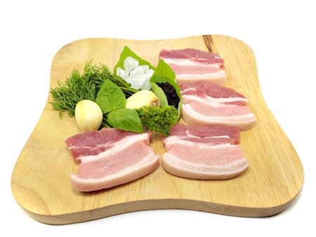 Pork belly on a white background 
  の写真素材
