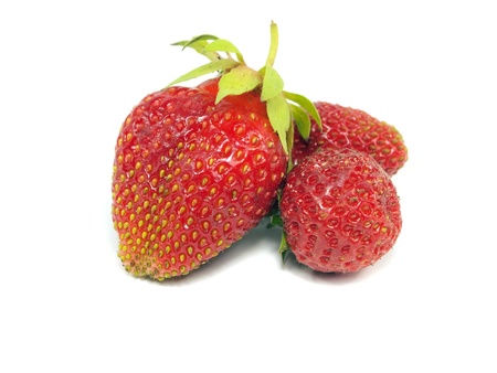 red strawberry on a white background 
    の写真素材