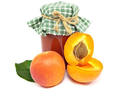 Apricot jam on a white background 
の写真素材