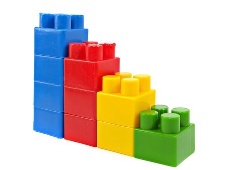 diagram made of plastic building blocks on a white background 

の写真素材