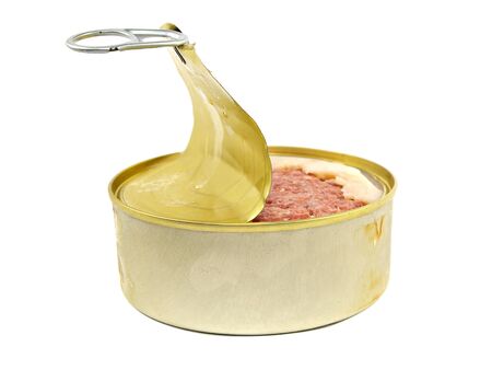 canned meat on a white background 
  の写真素材