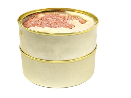 canned meat on a white background 
       の写真素材