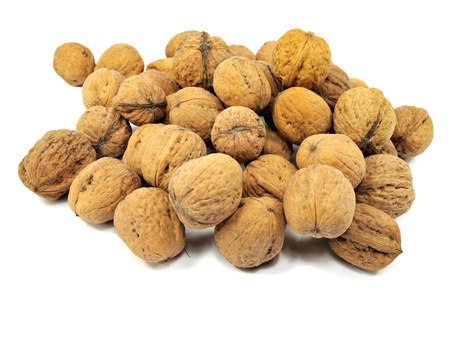 walnuts on a white background 
  の写真素材