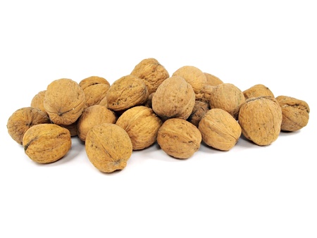 walnuts on a white background 
  の写真素材