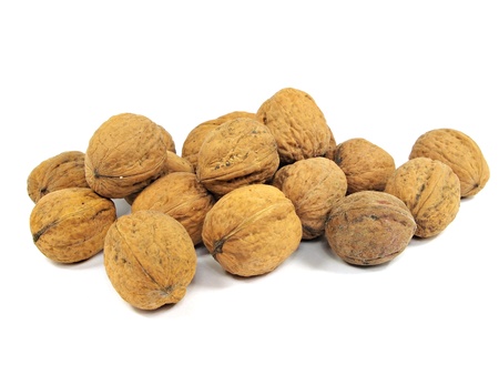 walnuts on a white background 
  の写真素材