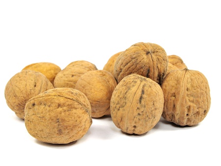 walnuts on a white background 
  の写真素材