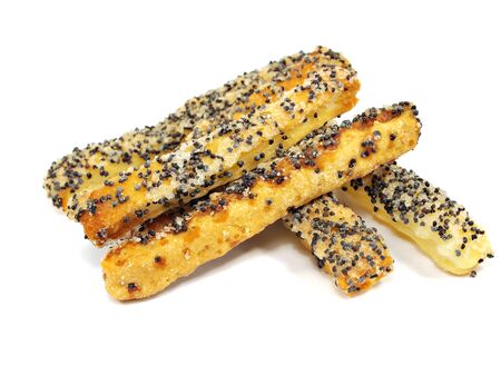 sweet crispy cookies with poppy seeds on a white background 
  の写真素材