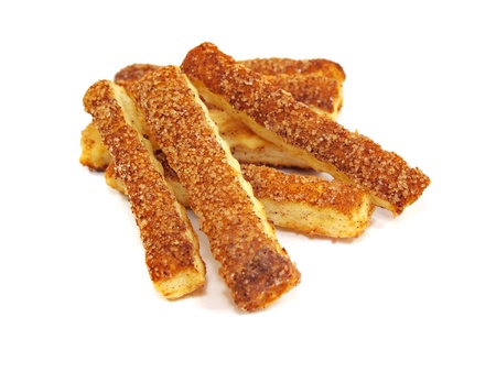 sweet crispy cookies with cinnamon on a white background 
     の写真素材