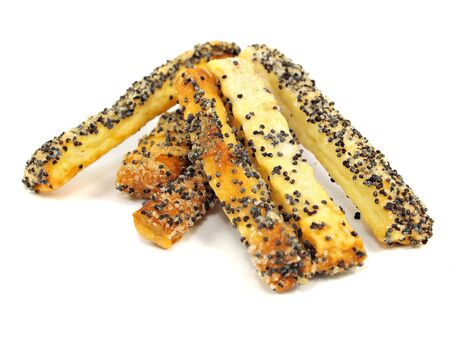 sweet crispy cookies with poppy seeds on a white background 
  の写真素材