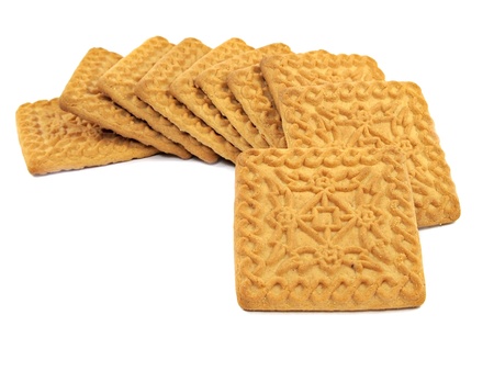 square shaped cookies on a white background 
      の写真素材