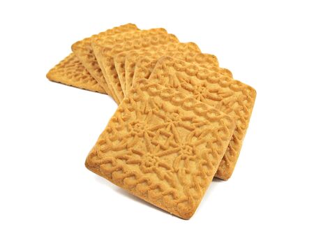 square shaped cookies on a white background 
      の写真素材