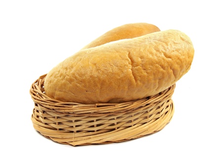 Bread in basket on a white background 
 の写真素材