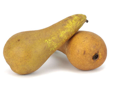 organic brown pear on a white background の写真素材