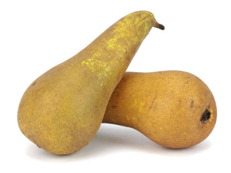 organic brown pear on a white background の写真素材