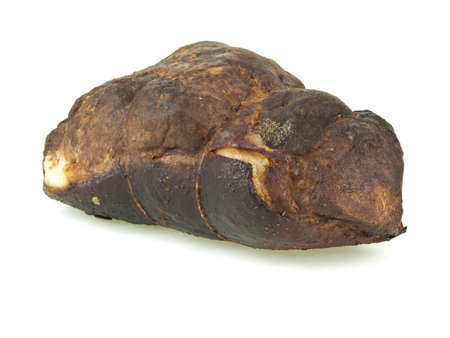 Smoked fat meat on a white backgroundの写真素材