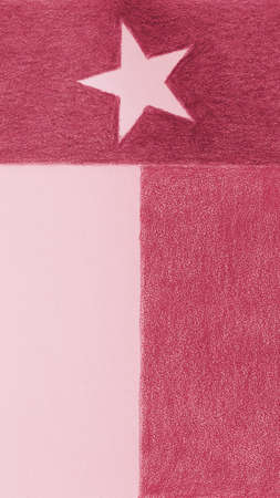 Texas state flag. Light patriotic textured background. Symbol of one of the American states. Lone Star State. Red tinted vertical backdropの写真素材