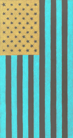 The US flag. Vertical inverted mobile phone wallpaper or background. American Stars and Stripesの写真素材