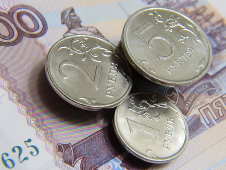 Russian coins and banknotes 500 rubles