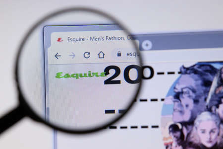 Los Angeles, California, USA - 3 December 2019: Esquire website page. Esquire.com logo on display screen, Illustrative Editorial.のeditorial素材