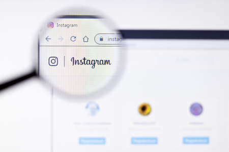 Saint-Petersburg, Russia - 10 January 2020: Instagram website page on laptop display with logo,...