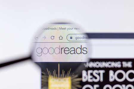Saint-Petersburg, Russia - 10 January 2020: GoodReads website page on laptop display with logo, Illustrative Editorial.のeditorial素材