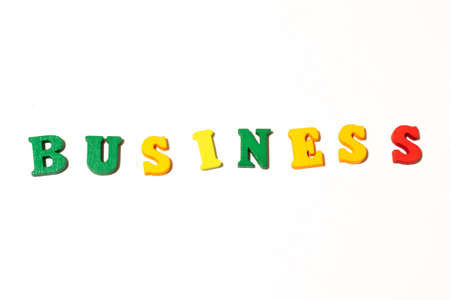 Word business letter board on white background. Flat lay for illustration.の写真素材