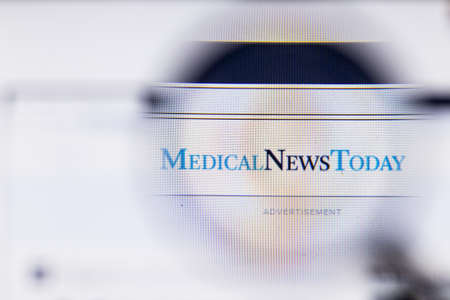 Saint-Petersburg, Russia - 10 January 2020: Medical News Today website page on laptop display with logo, Illustrative Editorial.のeditorial素材