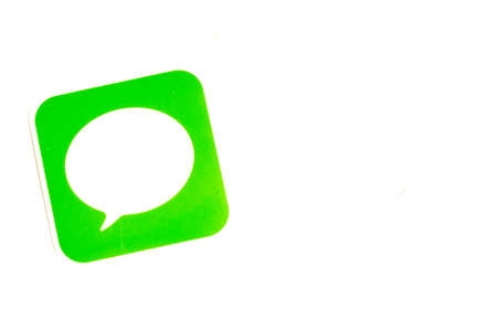 Message or SMS symbol icon on white background with copy space.の写真素材
