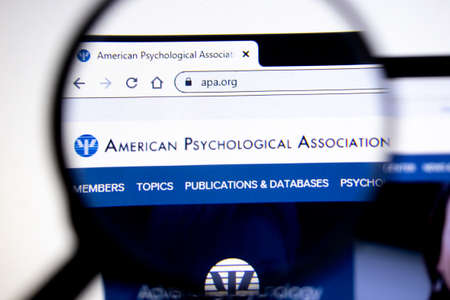 Los Angeles, California, USA - 25 January 2020: American Psychological Association website page....
