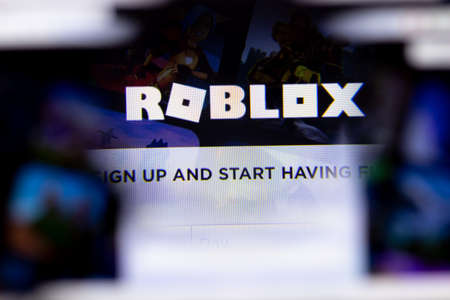New York City, USA - 5 February 2020: Roblox website page close up, Illustrative Editorial.