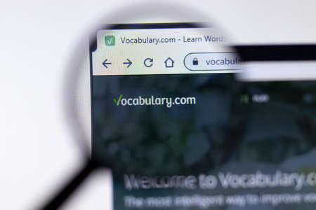 New York City, USA - 5 February 2020: Vocabulary website page close up, Illustrative Editorial.のeditorial素材