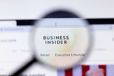 New York City, USA - 5 February 2020: Business Insider website page close up, Illustrative Editorial.のeditorial素材