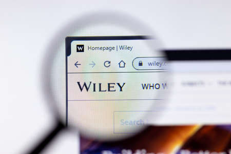 New York City, USA - 5 February 2020: Wiley website page close up, Illustrative Editorial.のeditorial素材