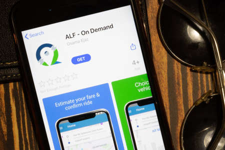 Los Angeles, California, USA - 12 February 2020: ALF on Demand App Store page close up , Illustrative Editorial.のeditorial素材