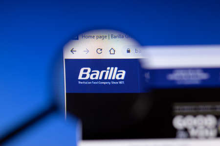 Saint-Petersburg, Russia - 18 February 2020: Barilla Group company website page logo on laptop...