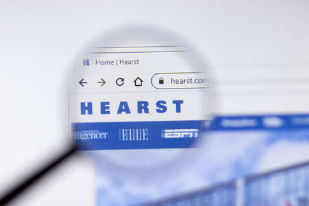 Saint-Petersburg, Russia - 18 February 2020: Hearst Corporation company website page logo on laptop display. Screen with icon, Illustrative Editorial.のeditorial素材