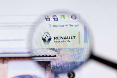 Saint-Petersburg, Russia - 18 February 2020: Renault company website page logo on laptop display....