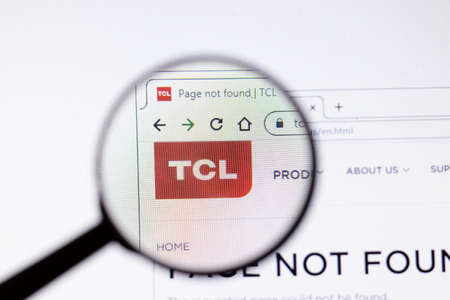 Saint-Petersburg, Russia - 18 February 2020: TCL Corporation company website page logo on laptop...