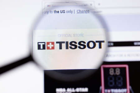 Saint-Petersburg, Russia - 18 February 2020: Tissot company website page logo on laptop display....