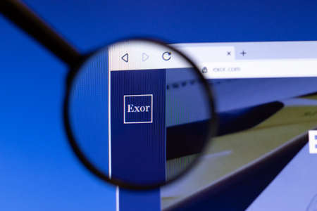 Los Angeles, California, USA - 25 February 2020: EXOR Group website homepage icon. Exor.com logo...