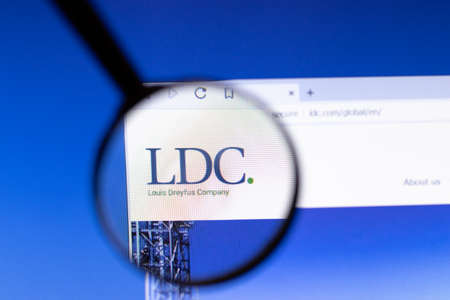 Los Angeles, California, USA - 25 February 2020: Louis Dreyfus Company website homepage icon. LDC.com logo visible on display screen, Illustrative Editorial.のeditorial素材