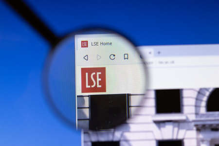 Los Angeles, California, USA - 3 March 2020: London School of Economics and Political Science LSE website homepage logo visible on display screen, Illustrative Editorial.のeditorial素材