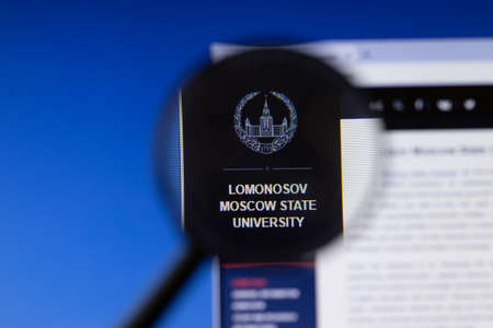 Los Angeles, California, USA - 3 March 2020: Lomonosov Moscow State University website homepage logo...