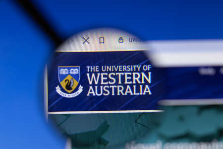Los Angeles, California, USA - 3 March 2020: University of Western Australia website homepage logo...