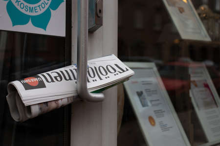 Helsinki, Finland - 3 March 2020: Newspaper on street, Illustrative Editorial.